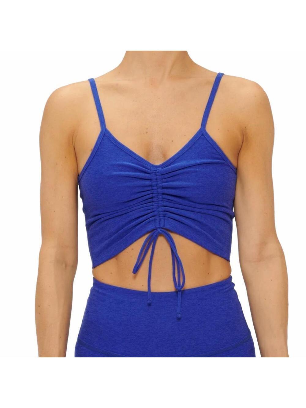 Beyond Yoga Spacedye Cropped Tank Top Center Cinched Blue Sapphire Women's Small